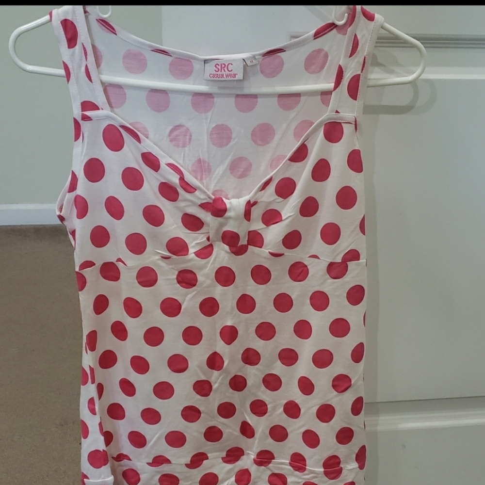 SRC Lovely pink polka dots sleeveless tank top Medium
